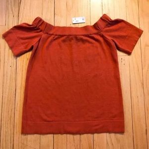 The Limited Off-Shoulder Top Burnt Orange -Size XS